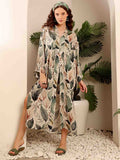 Tropical printed Kimono beach Cover Up - Eliaki
