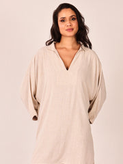 Natural Linen Gauze Oversized Kaftan