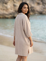 Natural Linen Gauze Oversized Kaftan