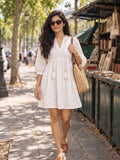 Meera Self-Embroidered Cotton Dress
