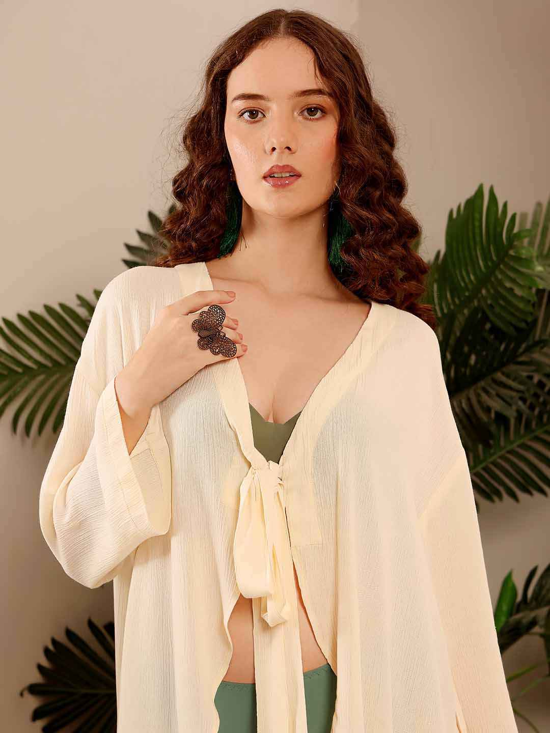 Ivory Women's Viscose Beach Cover Up - Eliaki