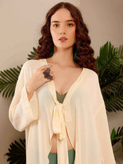 Ivory Women's Viscose Beach Cover Up - Eliaki