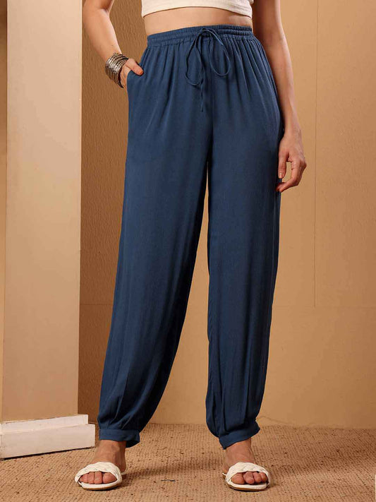 Teal women's Viscose resort Pants