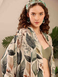 Tropical printed Kimono beach Cover Up - Eliaki