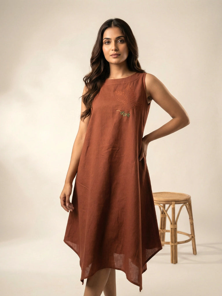 Women's Linen Blend Dress for Summer travel & Vacation