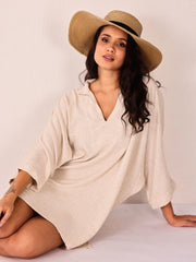 Natural Linen Gauze Oversized Kaftan