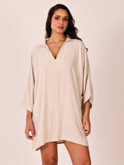 Natural Linen Gauze Oversized Kaftan