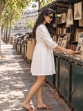 Meera Self-Embroidered Cotton Dress