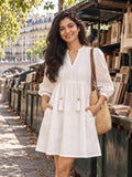 Meera Self-Embroidered Cotton Dress