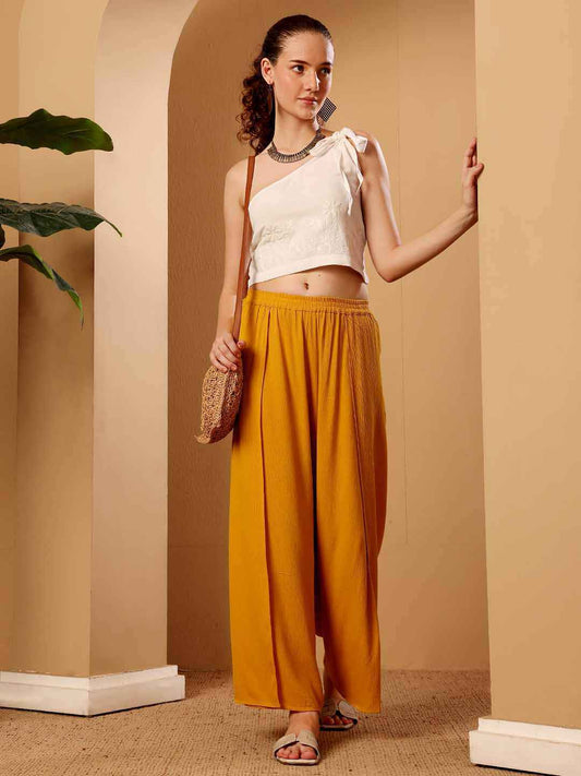 Flowy Mustard Viscose resort Pants