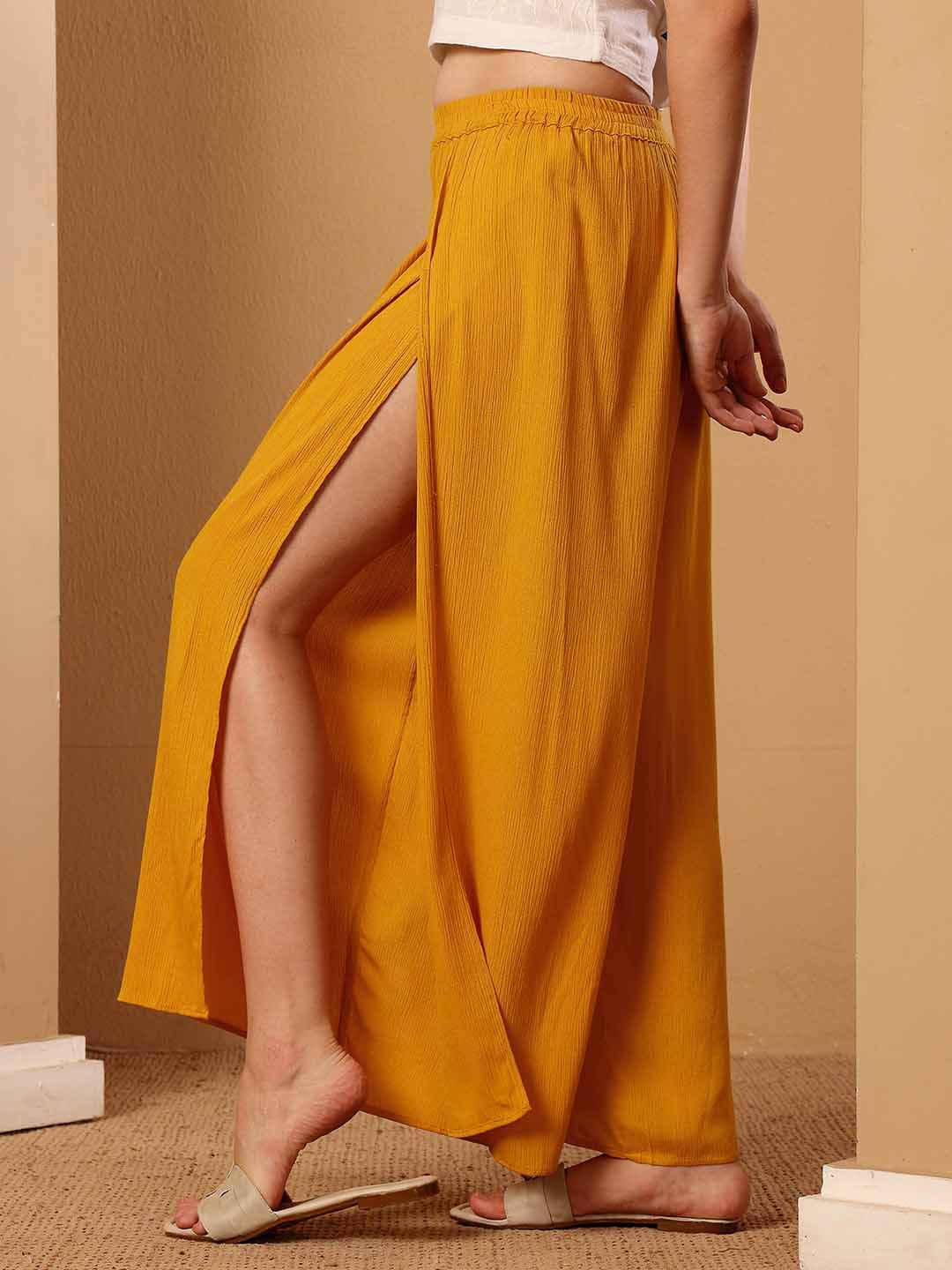 Flowy Mustard Viscose resort Pants