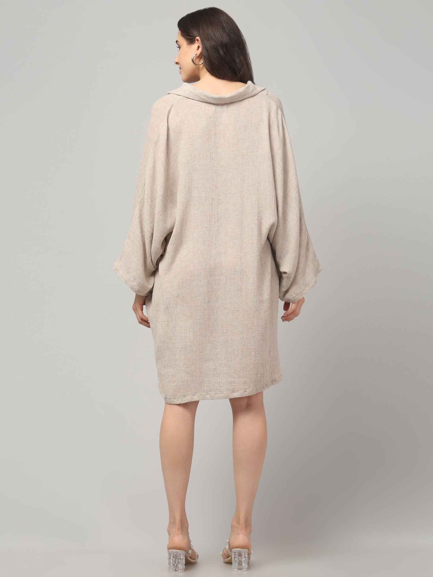 Natural Linen Gauze Oversized Kaftan