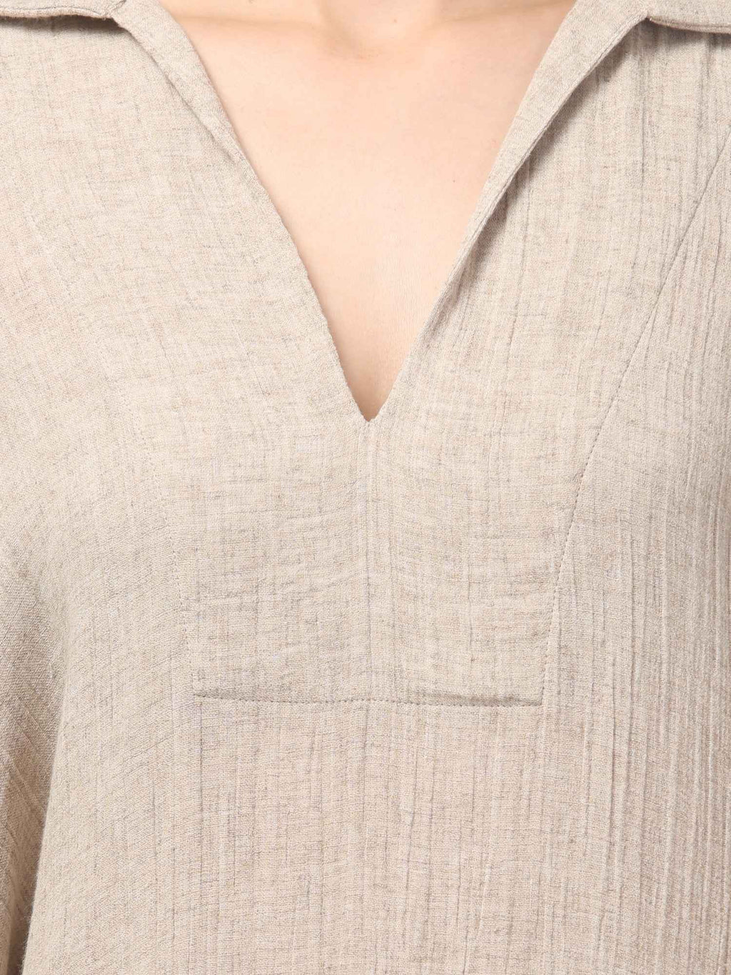 Natural Linen Gauze Oversized Kaftan