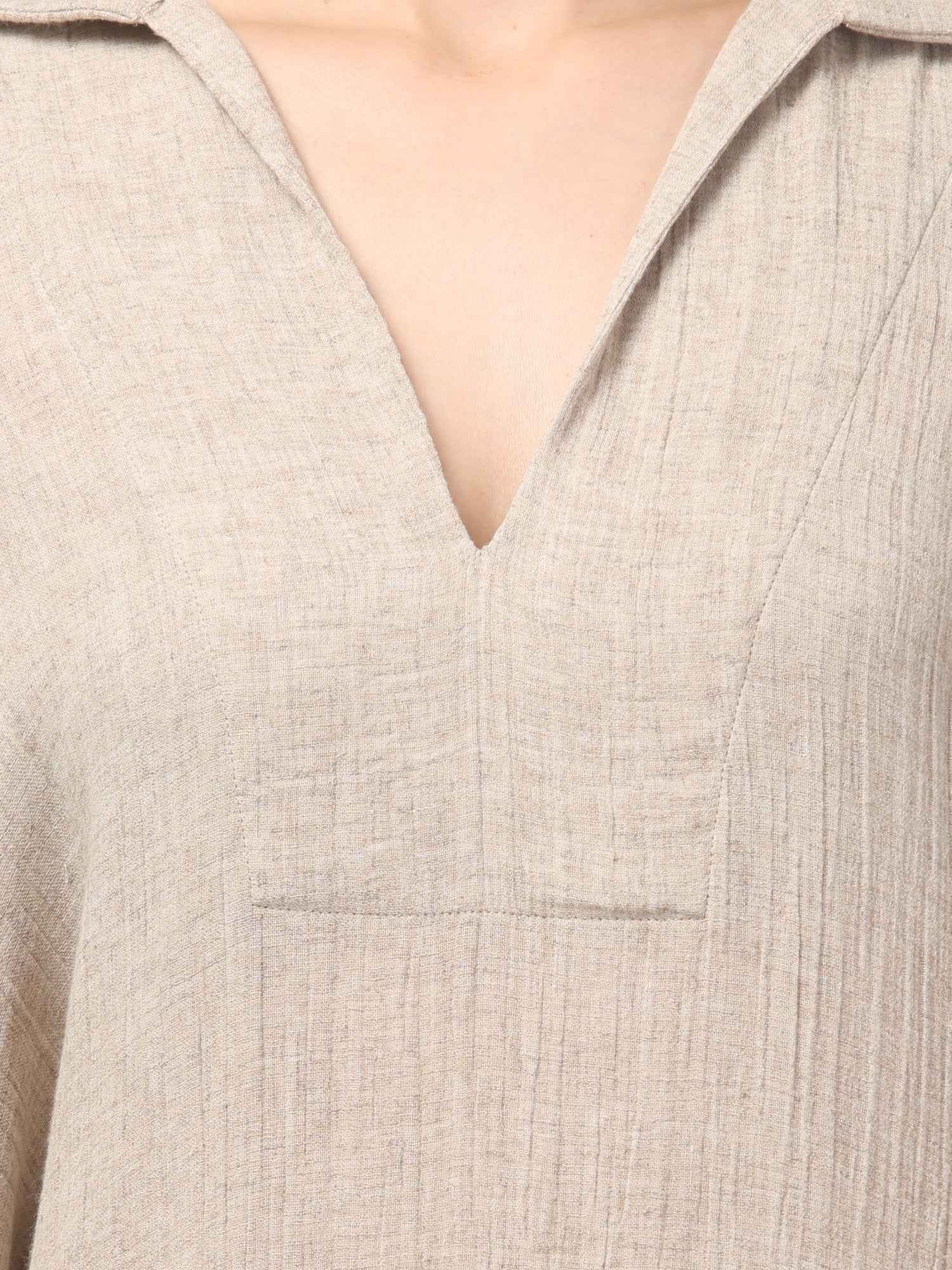 Natural Linen Gauze Oversized Kaftan