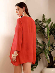 Red Viscose Beach Cover Up - Eliaki