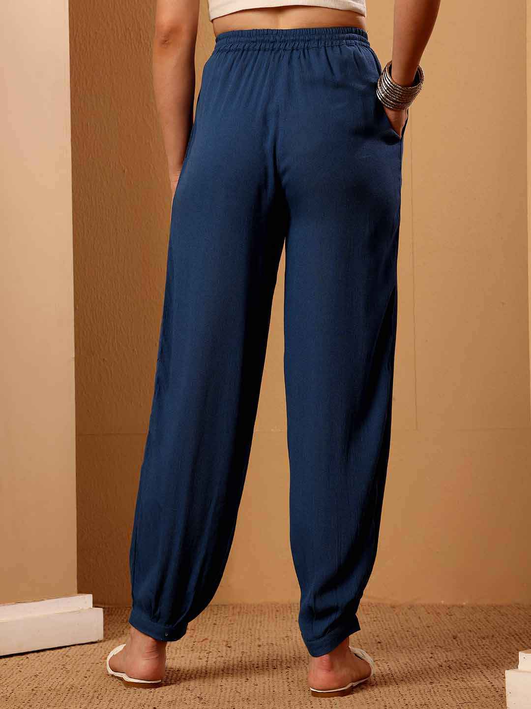 Teal women's Viscose resort Pants