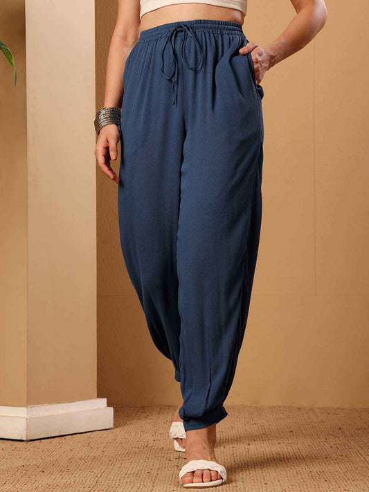 Teal women's Viscose resort Pants