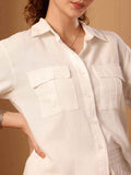 White Linen Blend resort Co-ord Set