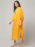 Eliaki Marigold Beaded V-Neck Kaftan Dress