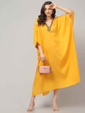 Eliaki Marigold Beaded V-Neck Kaftan Dress